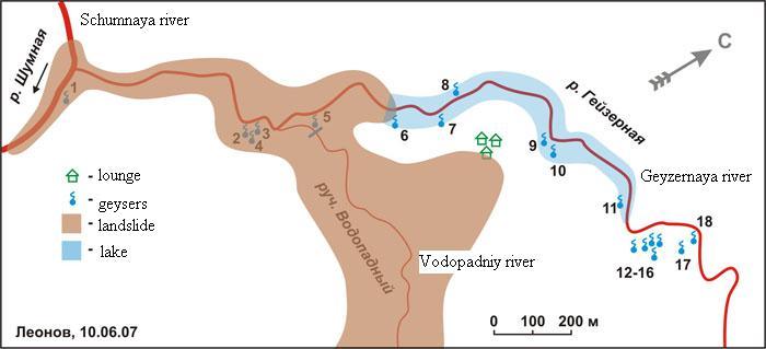 Valley of Geysers Map